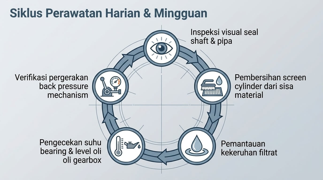 screw press - siklus perawatan