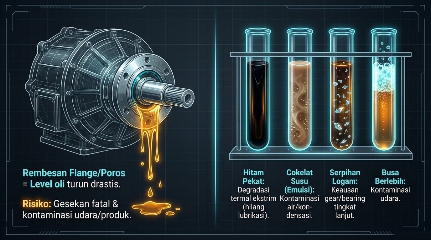 servis gearbox - oli rembes dan terkontaminasi